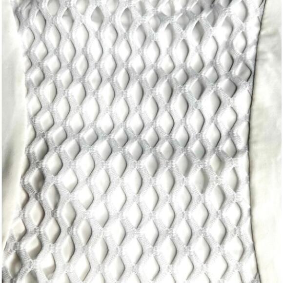 Ris-K Plunging Back Solid White Lace up One Piece Swimsuit Small NWT - Picture 5 of 5